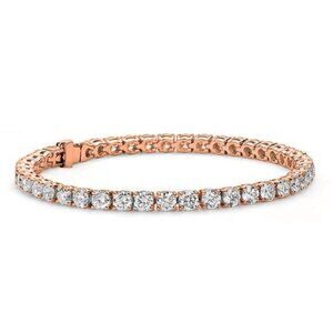18k Rose Gold Plated Tennis Bracelet with CZ Crystals | Women's Bracelet